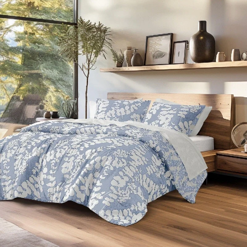 Cotton blankets for breathability and a lightweight feelCotton blankets for breathability and a lightweight feel3pc King/Cal King Modern Floral Print Reversible Blue Cotton blankets for breathability and a lightweight feelCotton blankets for breathability and a lightweight feel3pc King/Cal King Modern Floral Print Reversible Blue