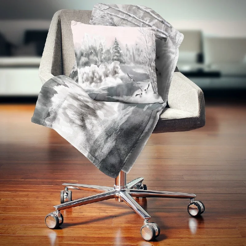 Chenille blankets with a thick and fuzzy textureChenille blankets with a thick and fuzzy textureDesignart 'Grey Winter Vector' Landscape Watercolor Throw Blanket Chenille blankets with a thick and fuzzy textureChenille blankets with a thick and fuzzy textureDesignart 'Grey Winter Vector' Landscape Watercolor Throw Blanket