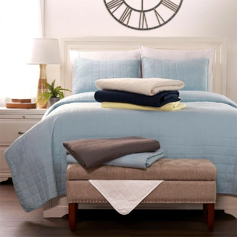 Alpaca wool blankets for a hypoallergenic and warm optionAlpaca wool blankets for a hypoallergenic and warm option3pc King/Cal King Luxury Square Quilted Coverlet Set Cool Blue