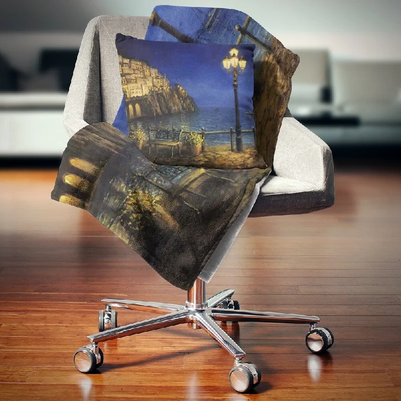 Mohair blankets with a unique sheen and softnessMohair blankets with a unique sheen and softnessDesignart 'Summer Evening in Amalfi' Landscape Fleece Throw Blanket