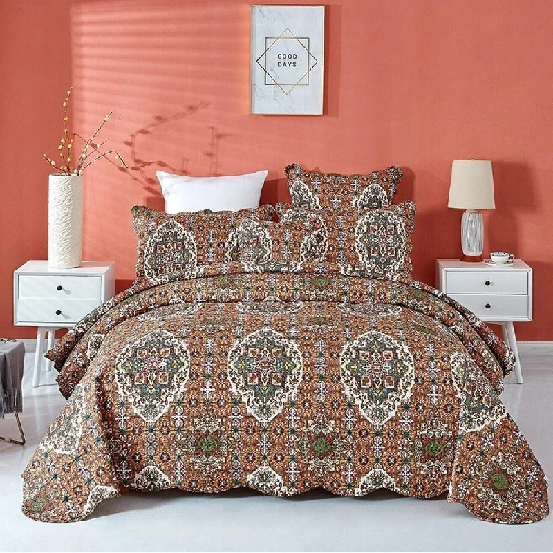 Rayon from bamboo blankets for a silky and breathable feelRayon from bamboo blankets for a silky and breathable feelQueen Moroccan Rustic Cross Scalloped Quilted Bedspread Set Brown Rayon from bamboo blankets for a silky and breathable feelRayon from bamboo blankets for a silky and breathable feelQueen Moroccan Rustic Cross Scalloped Quilted Bedspread Set Brown