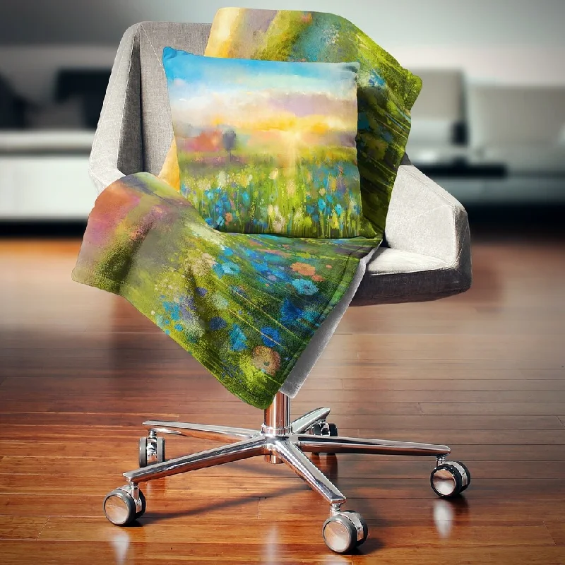 Silk blankets with a smooth and elegant touchSilk blankets with a smooth and elegant touchDesignart 'Sunset Meadow Landscape' Contemporary Throw Blanket Silk blankets with a smooth and elegant touchSilk blankets with a smooth and elegant touchDesignart 'Sunset Meadow Landscape' Contemporary Throw Blanket