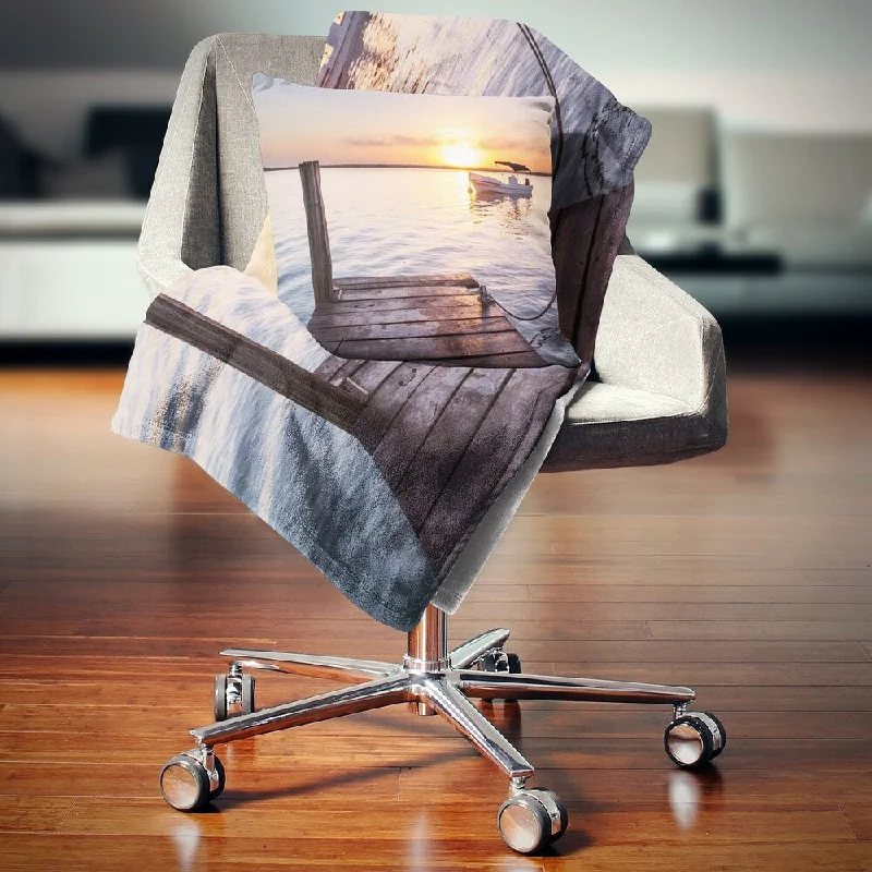 Fleece blankets for a cozy and plush textureFleece blankets for a cozy and plush textureDesignart 'Boat View From Boardwalk on Beach' Seashore Throw Blanket Fleece blankets for a cozy and plush textureFleece blankets for a cozy and plush textureDesignart 'Boat View From Boardwalk on Beach' Seashore Throw Blanket