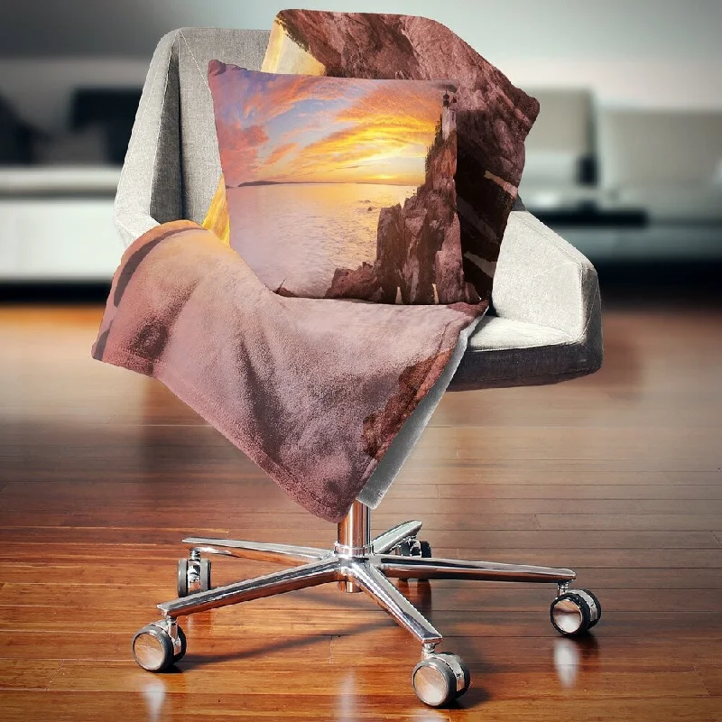 Recycled polyester blankets for an eco - conscious optionRecycled polyester blankets for an eco - conscious optionDesignart 'Bass Harbor Head Lighthouse Panorama' Modern Seascape Throw Blanket Recycled polyester blankets for an eco - conscious optionRecycled polyester blankets for an eco - conscious optionDesignart 'Bass Harbor Head Lighthouse Panorama' Modern Seascape Throw Blanket