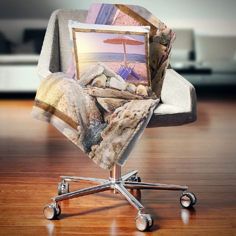 Rayon from bamboo blankets for a silky and breathable feelRayon from bamboo blankets for a silky and breathable feelDesignart 'Framed Effect Beach Sunset' Seashore Throw Blanket