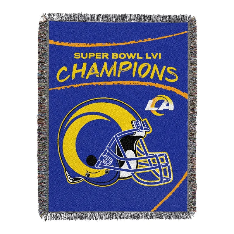 Recycled polyester blankets for an eco - conscious optionRecycled polyester blankets for an eco - conscious optionNFL Los Angeles Rams Super Bowl LVI Champions Woven Tapestry Throw Blanket, 48" x 60" Recycled polyester blankets for an eco - conscious optionRecycled polyester blankets for an eco - conscious optionNFL Los Angeles Rams Super Bowl LVI Champions Woven Tapestry Throw Blanket, 48" x 60"