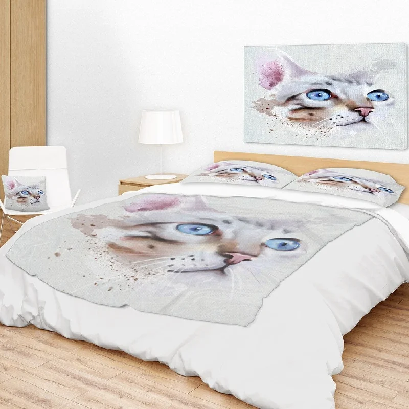 Linen blankets with a rustic and textured lookLinen blankets with a rustic and textured lookDesignart 'Cat with Blue Eyes Watercolor' Animal Throw Blanket Linen blankets with a rustic and textured lookLinen blankets with a rustic and textured lookDesignart 'Cat with Blue Eyes Watercolor' Animal Throw Blanket