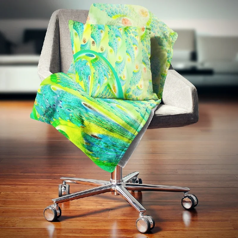 Rayon from bamboo blankets for a silky and breathable feelRayon from bamboo blankets for a silky and breathable feelDesignart 'Vibrant Green Fractal Flower Design' Abstract Throw Blanket Rayon from bamboo blankets for a silky and breathable feelRayon from bamboo blankets for a silky and breathable feelDesignart 'Vibrant Green Fractal Flower Design' Abstract Throw Blanket