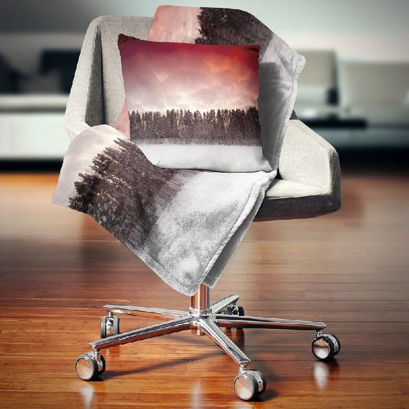 Synthetic fiber blend blankets for a budget - friendly choiceSynthetic fiber blend blankets for a budget - friendly choiceDesignart 'Sunset over Frozen Lake' Landscape Photography Throw Blanket