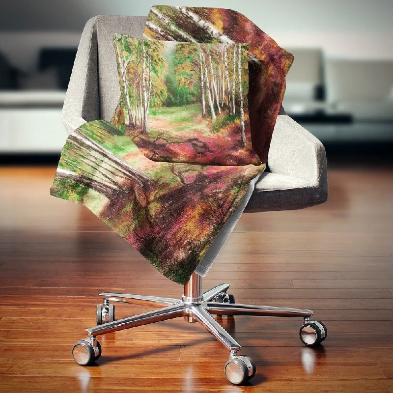 Rayon from bamboo blankets for a silky and breathable feelRayon from bamboo blankets for a silky and breathable feelDesignart 'Green Autumn Forest' Landscape Fleece Throw Blanket Rayon from bamboo blankets for a silky and breathable feelRayon from bamboo blankets for a silky and breathable feelDesignart 'Green Autumn Forest' Landscape Fleece Throw Blanket