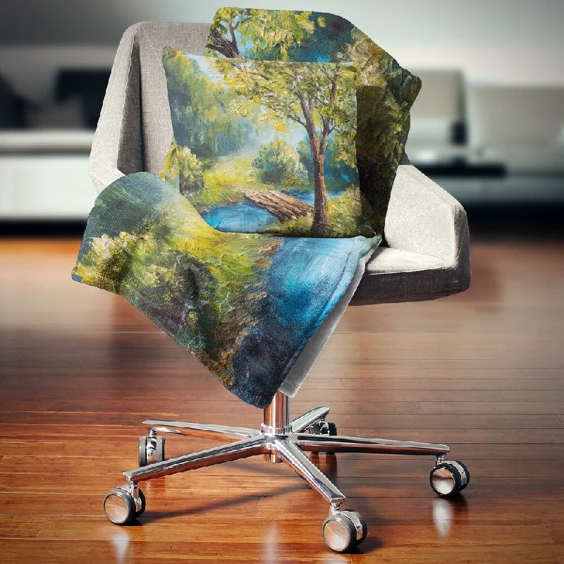 Recycled polyester blankets for an eco - conscious optionRecycled polyester blankets for an eco - conscious optionDesignart 'Summer Forest with Beautiful River' Landscape Fleece Throw Blanket Recycled polyester blankets for an eco - conscious optionRecycled polyester blankets for an eco - conscious optionDesignart 'Summer Forest with Beautiful River' Landscape Fleece Throw Blanket