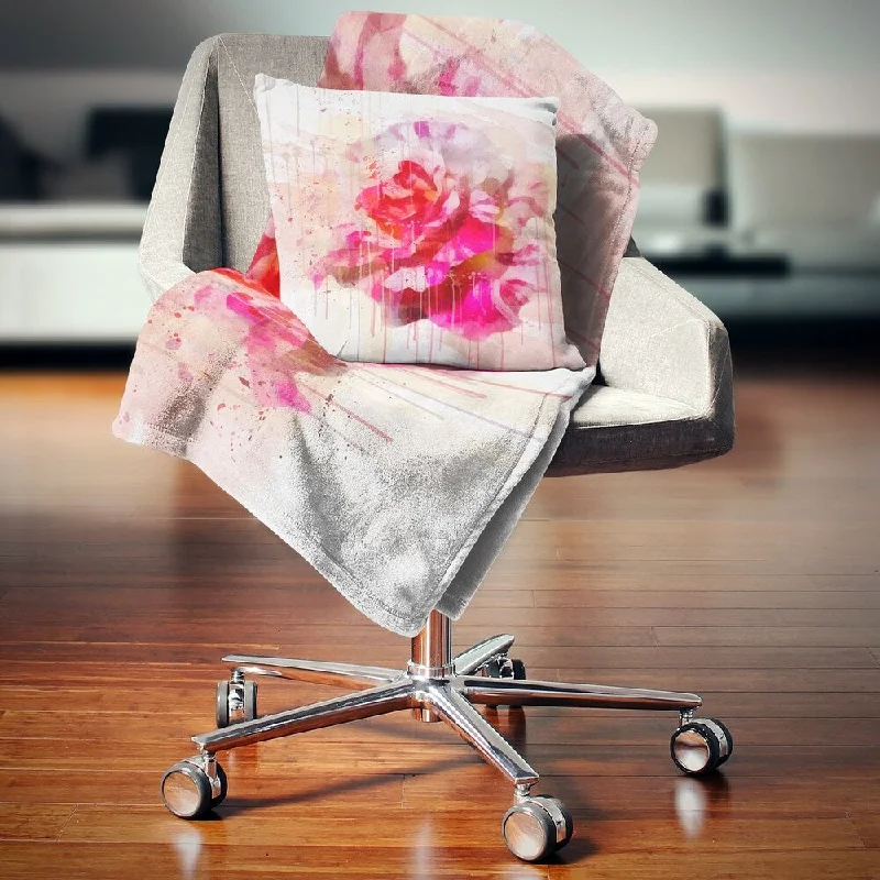 Queen - size blankets for standard - sized bedsQueen - size blankets for standard - sized bedsDesignart 'Red Rose with Watercolor Splashes' Floral Throw Blanket Queen - size blankets for standard - sized bedsQueen - size blankets for standard - sized bedsDesignart 'Red Rose with Watercolor Splashes' Floral Throw Blanket