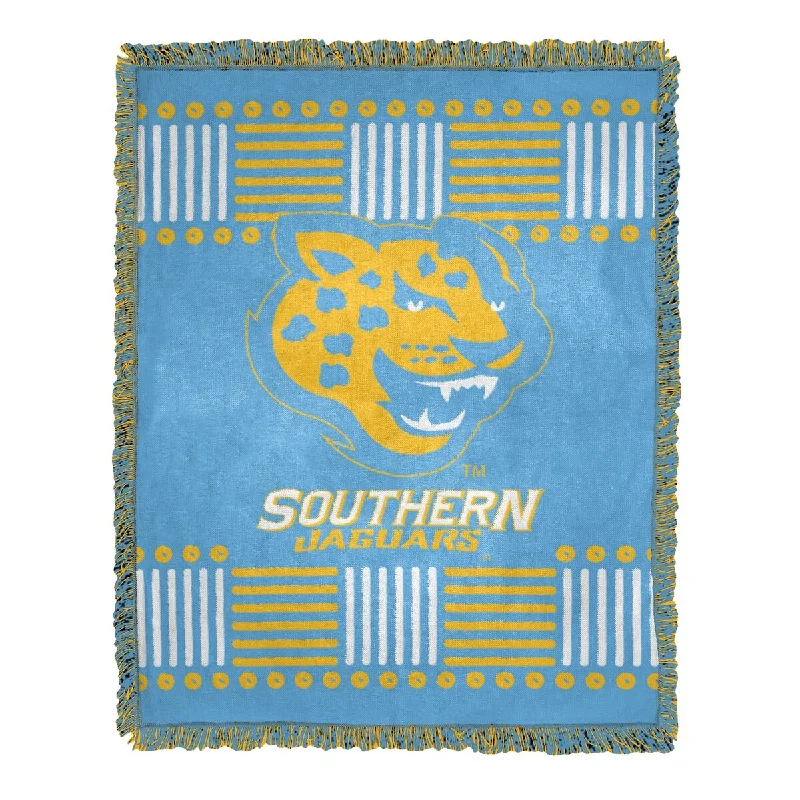 Cotton blankets for breathability and a lightweight feelCotton blankets for breathability and a lightweight feelCOL 019 Southern University Homage Jacquard Throw,46"x60"
