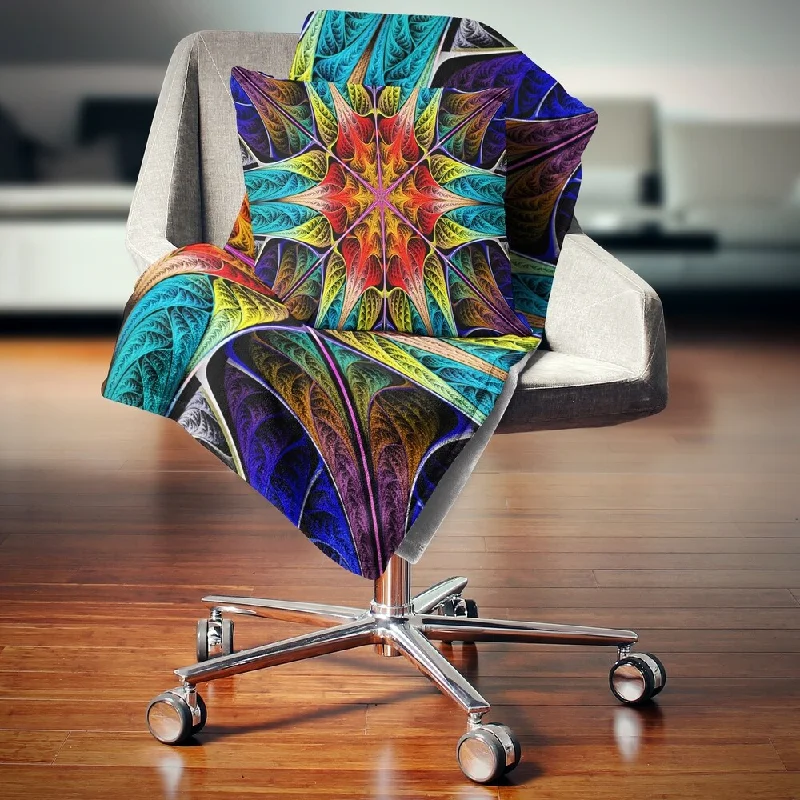 Fleece blankets for a cozy and plush textureFleece blankets for a cozy and plush textureDesignart 'Colorful Fractal Stained Glass' Abstract Throw Blanket Fleece blankets for a cozy and plush textureFleece blankets for a cozy and plush textureDesignart 'Colorful Fractal Stained Glass' Abstract Throw Blanket