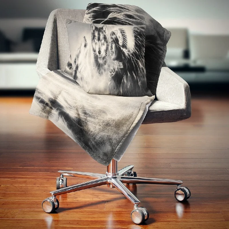 Mohair blankets with a unique sheen and softnessMohair blankets with a unique sheen and softnessDesignart 'Indian Warrior with Wolves' Abstract Throw Blanket Mohair blankets with a unique sheen and softnessMohair blankets with a unique sheen and softnessDesignart 'Indian Warrior with Wolves' Abstract Throw Blanket