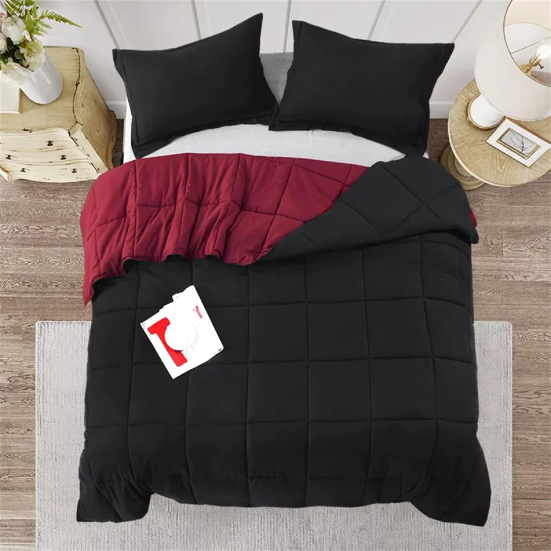 Cotton - filled comforters for a breathable and natural sleep experienceReversible Black Down Alternative Cotton - filled comforters for a breathable and natural sleep experienceReversible Black Down Alternative