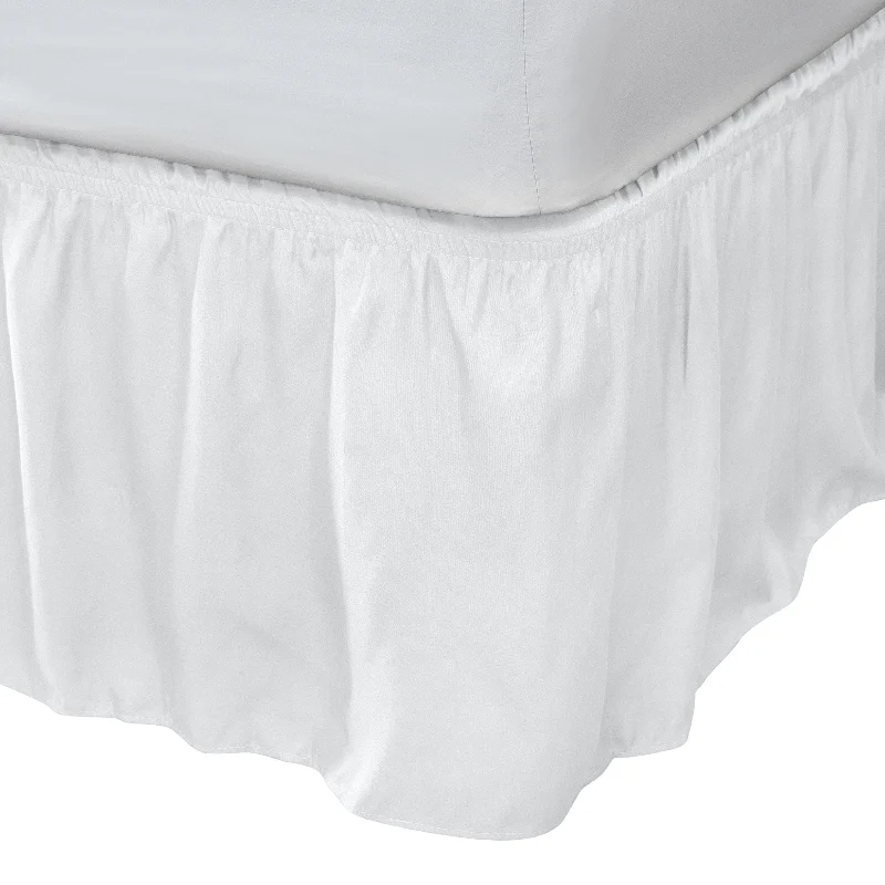 Bed skirts with a wrinkle - resistant fabricHome Details Wrap Around Bed Ruffle Queen/King in White Bed skirts with a wrinkle - resistant fabricHome Details Wrap Around Bed Ruffle Queen/King in White