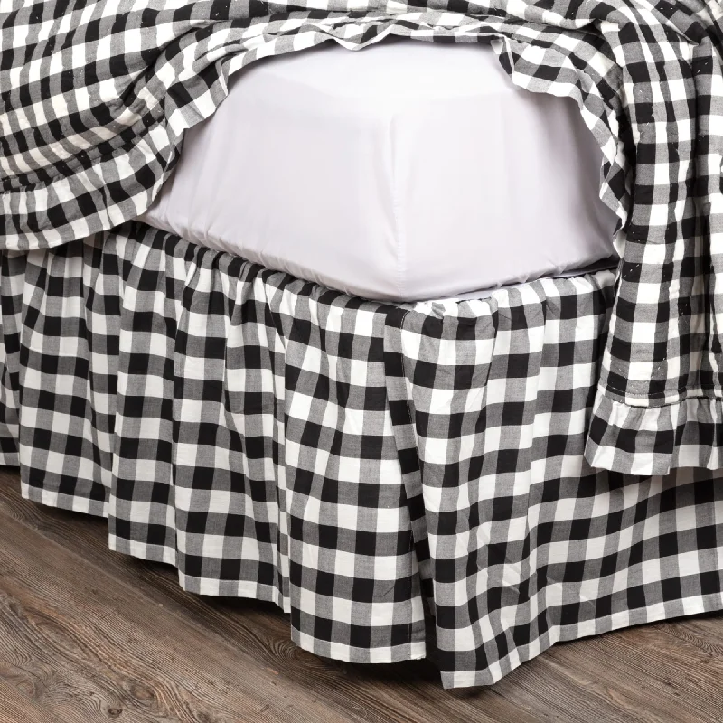 Bed skirts with a high - quality elastic waistbandAnnie Buffalo Check Bed Skirt