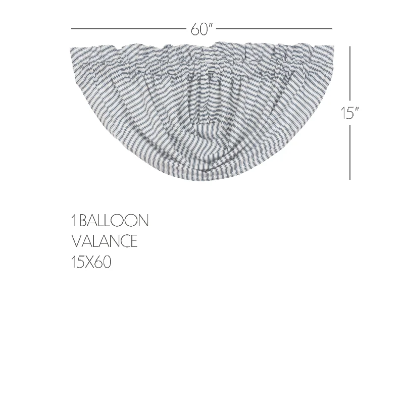 Bed skirts with a herringbone pattern for a sophisticated lookSawyer Mill Blue Ticking Stripe Balloon Valance 15x60 Bed skirts with a herringbone pattern for a sophisticated lookSawyer Mill Blue Ticking Stripe Balloon Valance 15x60