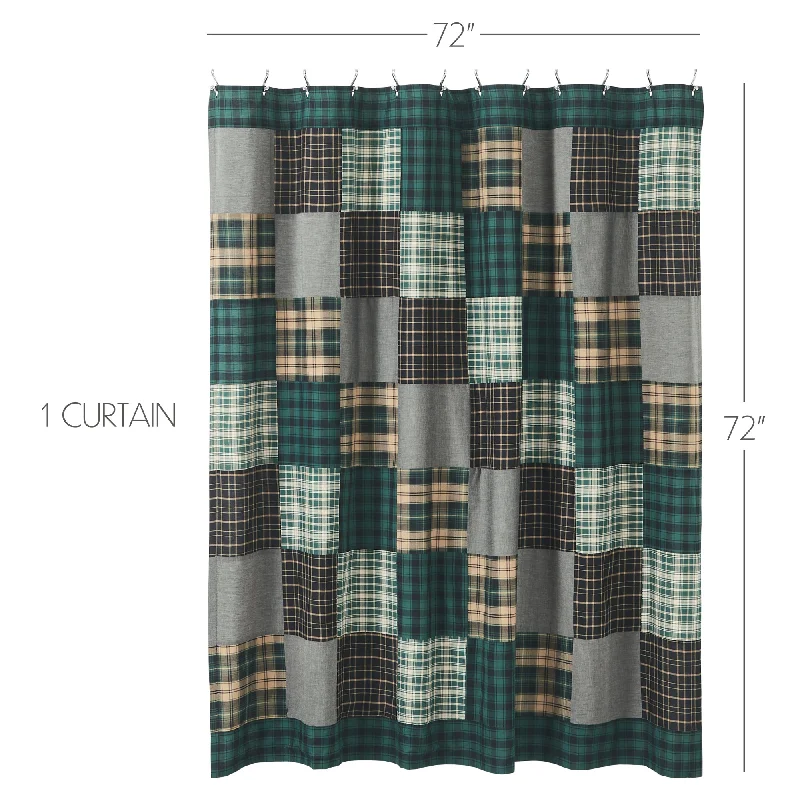 Bed skirts with a modern minimalist designPine Grove Patchwork Shower Curtain 72x72