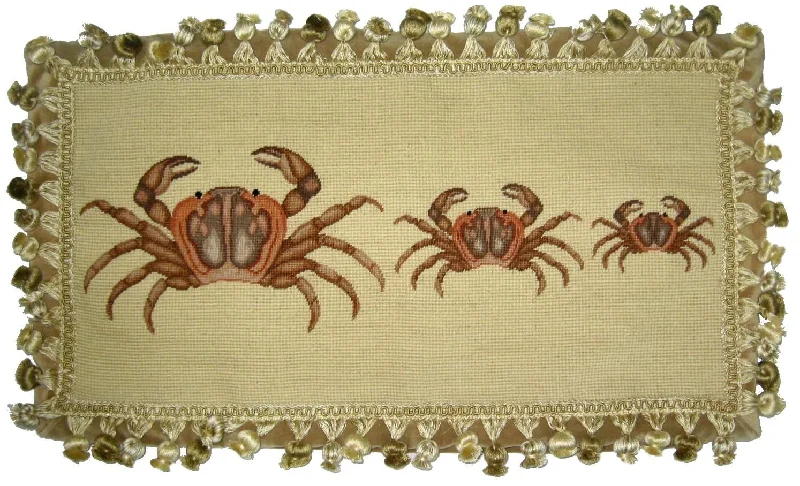 Back Support Pillows for Office ChairsThree Brown Crabs Pettipoint Pillow 12 in. x 22 in. Back Support Pillows for Office ChairsThree Brown Crabs Pettipoint Pillow 12 in. x 22 in.