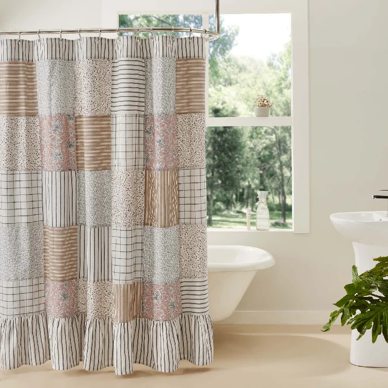 Bed skirts with a herringbone pattern for a sophisticated lookKaila Patchwork Shower Curtain 72x72 Bed skirts with a herringbone pattern for a sophisticated lookKaila Patchwork Shower Curtain 72x72
