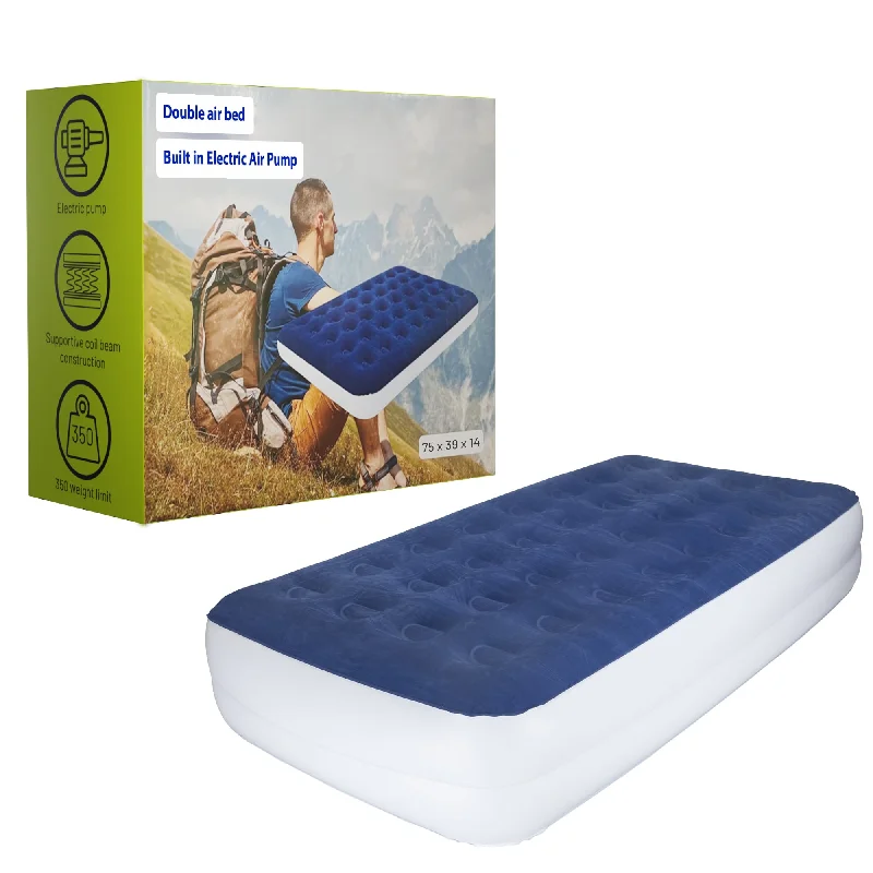Wool - filled mattresses for natural insulation and moisture - wicking14-Inch Durable Air Mattress with Comfort Coil Technology and High Capacity Pump, good for Camping, Home and Portable Travel. Wool - filled mattresses for natural insulation and moisture - wicking14-Inch Durable Air Mattress with Comfort Coil Technology and High Capacity Pump, good for Camping, Home and Portable Travel.