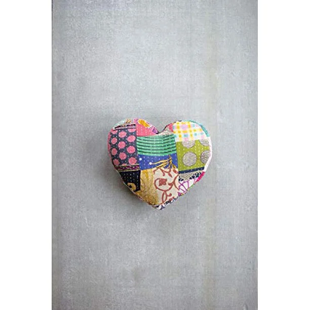 Adjustable Pillows for Customized ComfortKalalou NRV2202 Heart Shape Kantha Pillow