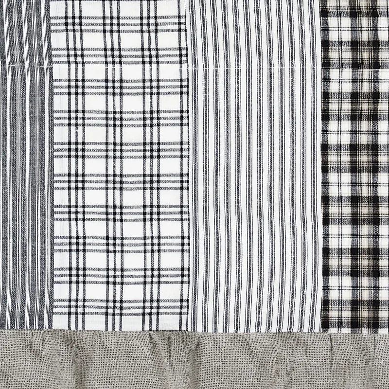 Queen - size bed skirts with ruffled edgesSawyer Mill Black Panel with Attached Patchwork Valance Set of 2 84x40 Queen - size bed skirts with ruffled edgesSawyer Mill Black Panel with Attached Patchwork Valance Set of 2 84x40