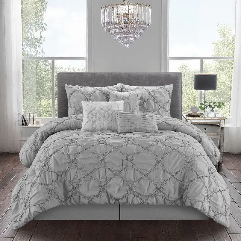 Microfiber - filled comforters that are lightweight and easy to care forNanshing Joline Puckered 7 Piece Comforter Set Microfiber - filled comforters that are lightweight and easy to care forNanshing Joline Puckered 7 Piece Comforter Set