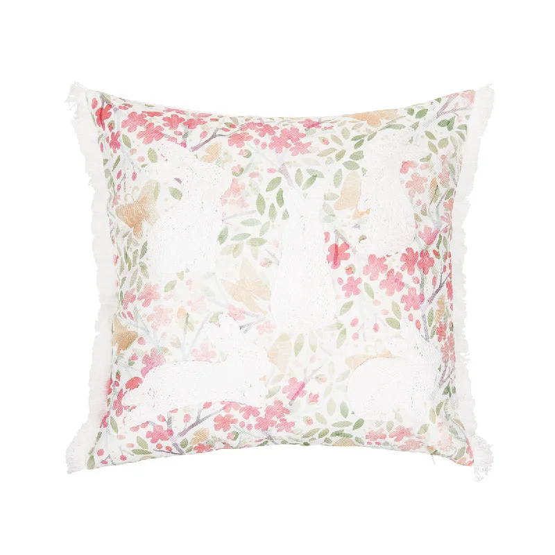 Plush Pillows for a Cozy BedBunnies Flowers Pillow