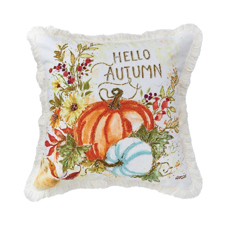 Decorative Pillows for Living Room MakeoverHello Autumn Pumpkins Pillow