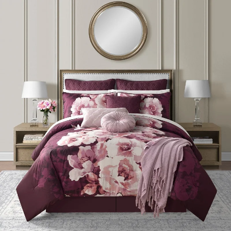 Microfiber - filled comforters that are lightweight and easy to care forLanwood Home Liana 14-Piece Bed-in-A-Bag Set Microfiber - filled comforters that are lightweight and easy to care forLanwood Home Liana 14-Piece Bed-in-A-Bag Set