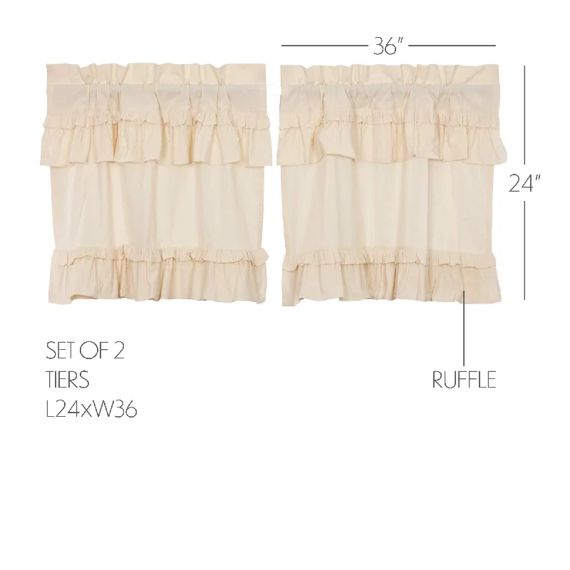Twin - size bed skirts for a single bedMuslin Ruffled Unbleached Natural Tier Set of 2 L24xW36 Twin - size bed skirts for a single bedMuslin Ruffled Unbleached Natural Tier Set of 2 L24xW36
