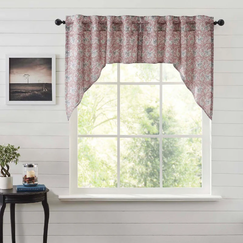 Bed skirts with a tropical print for a vacation - inspired feelKaila Floral Swag Set of 2 36x36x16