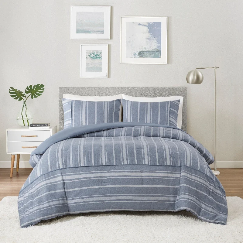 Microfiber - filled comforters that are lightweight and easy to care forBeautyrest Kent 3 Piece Striped Herringbone Oversized Comforter Set Microfiber - filled comforters that are lightweight and easy to care forBeautyrest Kent 3 Piece Striped Herringbone Oversized Comforter Set