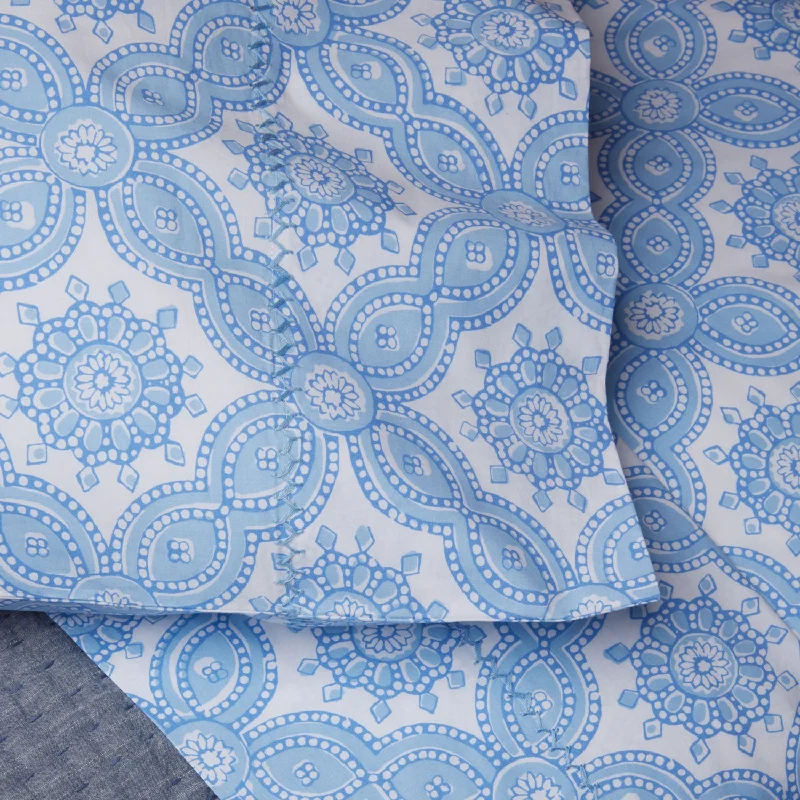 Decorative Pillows for Living Room MakeoverAkash Azure Organic Sheet Set