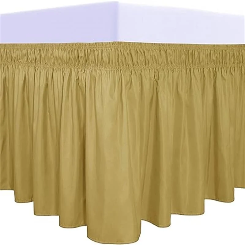 Full - size bed skirts with a gathered fabricWrap Around Ruffled Bed Skirt