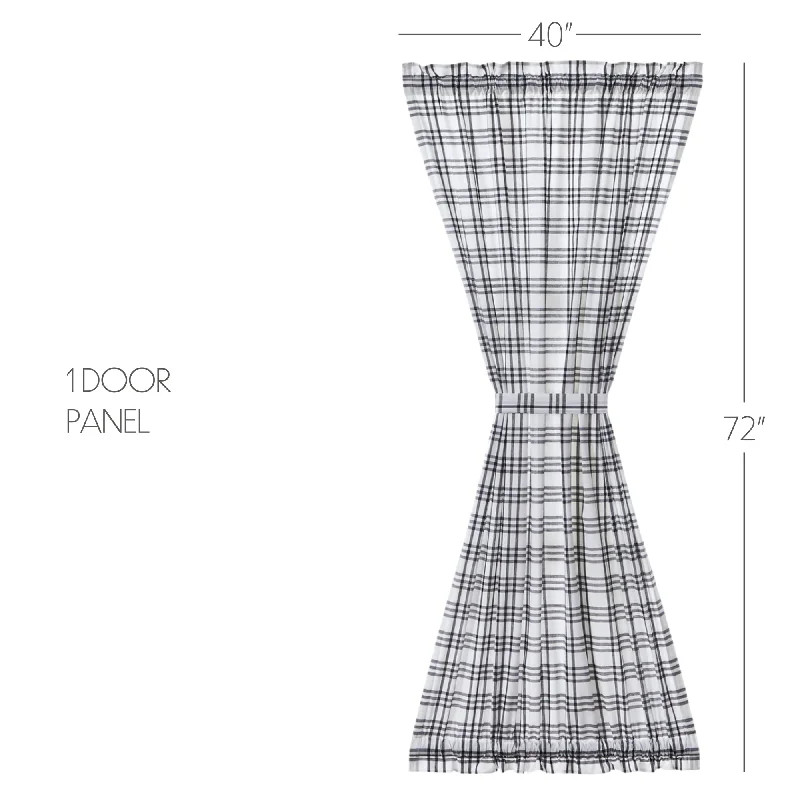 Bed skirts with a beach - themed printSawyer Mill Black Plaid Door Panel 72x40