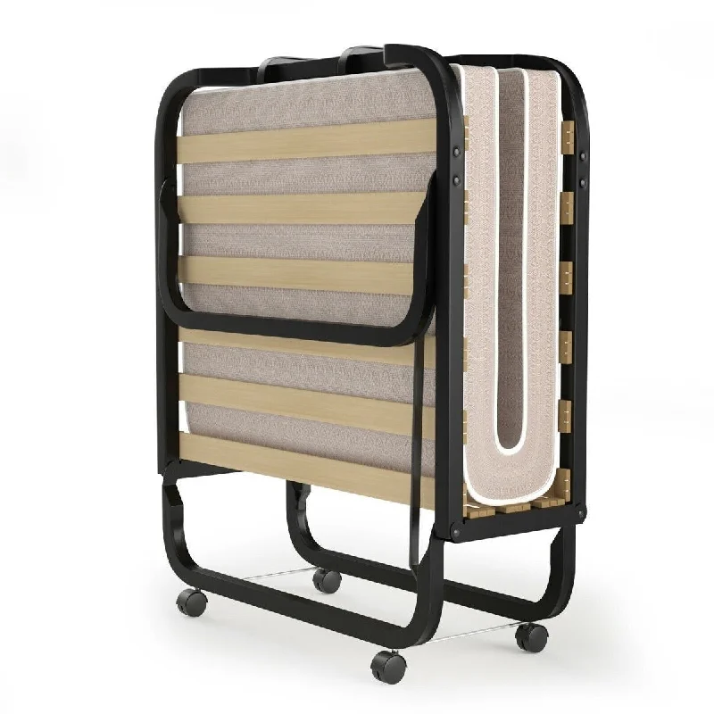 Natural latex and organic cotton blend mattressesRollaway Bed with Casters Wheels and Folding Memory Foam Mattress - 79" L x 31.5 W " x 18" H Natural latex and organic cotton blend mattressesRollaway Bed with Casters Wheels and Folding Memory Foam Mattress - 79" L x 31.5 W " x 18" H