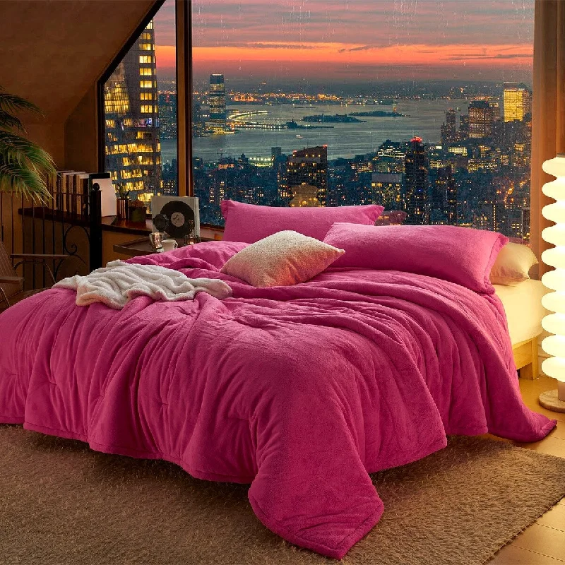 Bamboo - fiber - filled comforters with antibacterial and breathable qualitiesNeon Nights - Coma Inducer® Oversized Comforter Set - Neon Pink