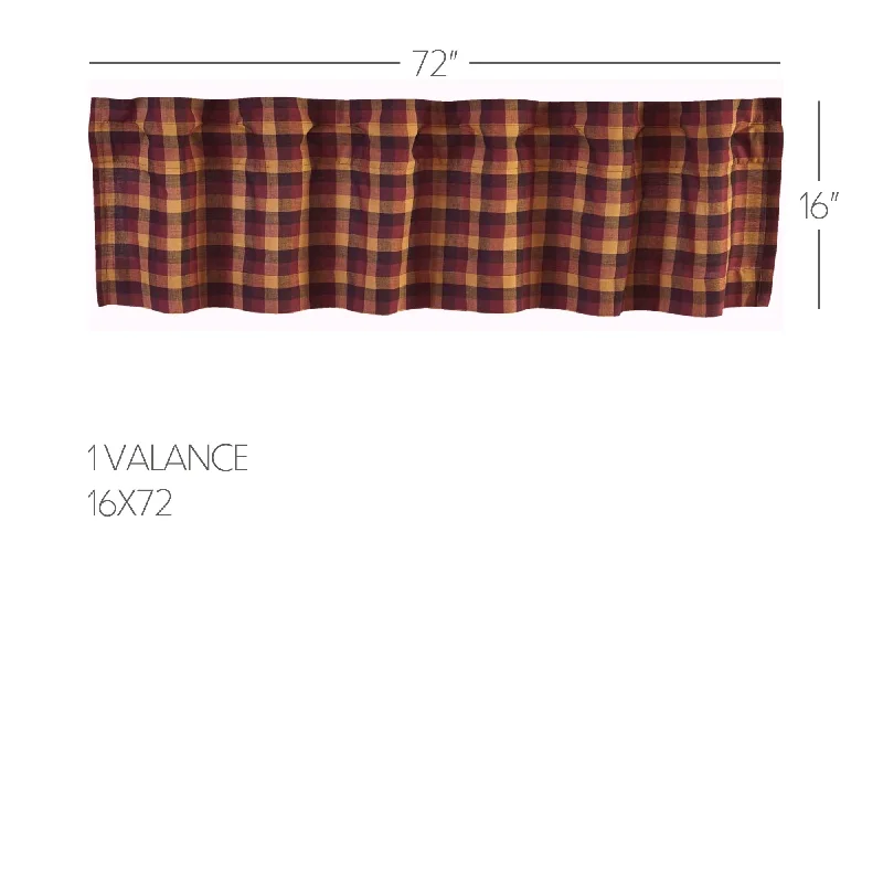 Queen - size bed skirts with ruffled edgesHeritage Farms Primitive Check Valance 16x72