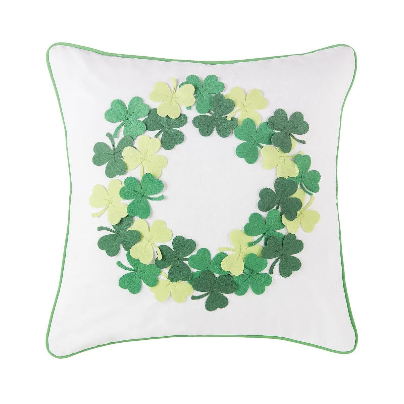 Cotton Pillows for Natural ComfortClover Wreath Pillow