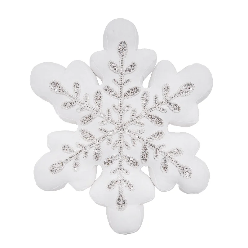 Back Support Pillows for Office ChairsSparkle Snowflake Shaped Pillow