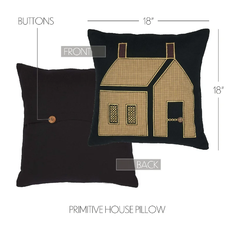 Bed skirts with a high - quality elastic waistbandHeritage Farms Primitive House Pillow 18x18