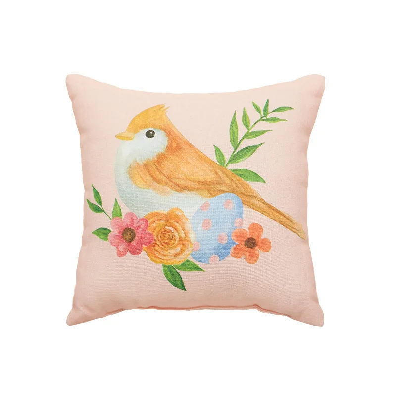 Bolster Pillows for Sofa DecorationPink Floral Bird Mini Pillow
