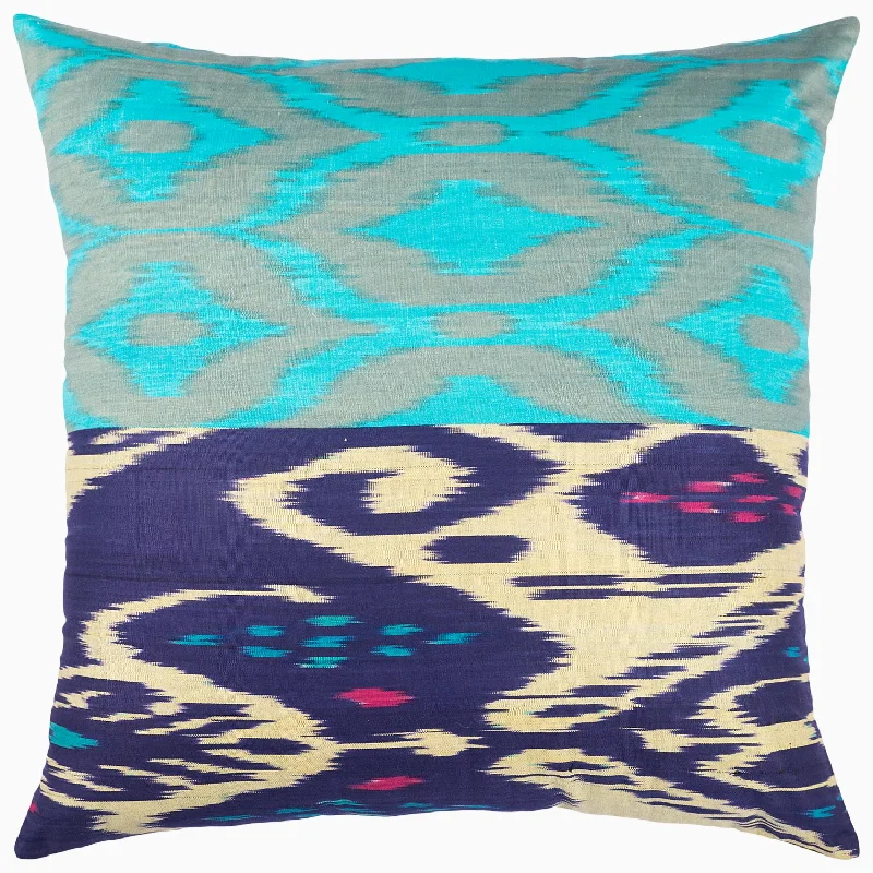 Decorative Pillows for Living Room MakeoverLight Blue Diamond Ikat Pillow