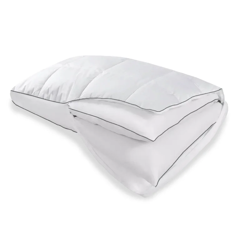 Down Alternative Pillows for Ethical ChoicesDelara Merino Wool Quilted 3in1 Adjustable Pillow Organic Cotton Cover Baffle Box Construction, Sleep Pillow