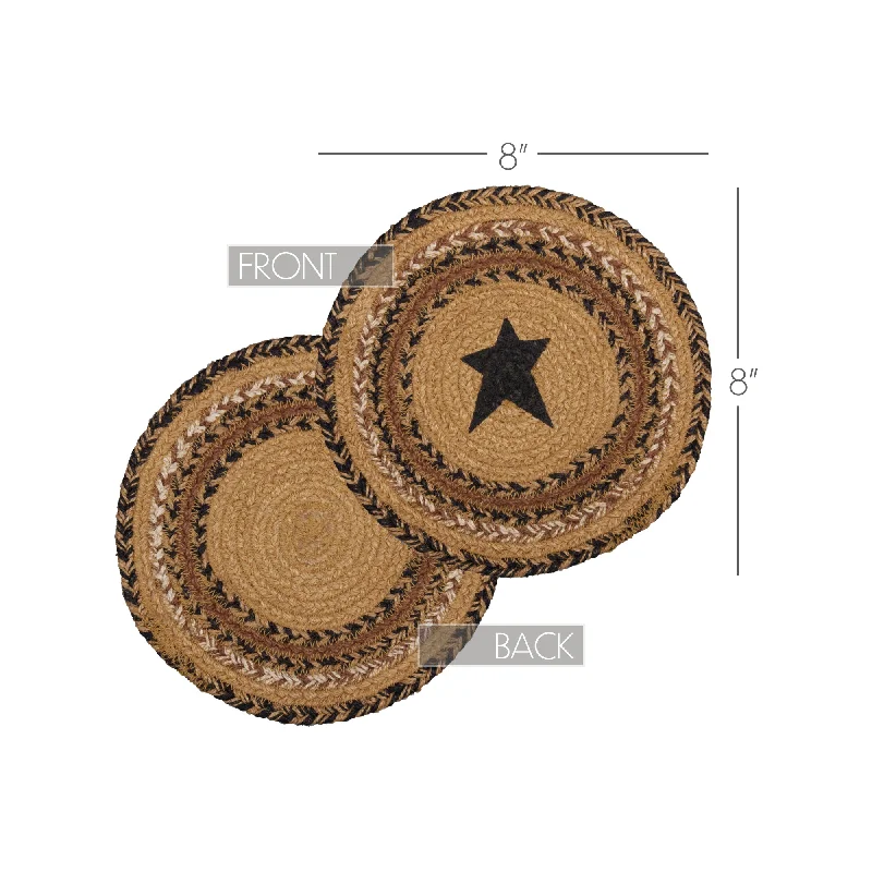 Bed skirts with a eco - friendly materialKettle Grove Jute Trivet Stencil Star 8