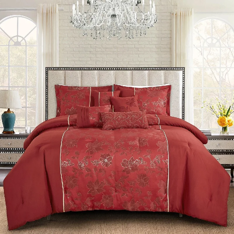 Microfiber - filled comforters that are lightweight and easy to care forDalia Luxury 7 Piece Comforter set